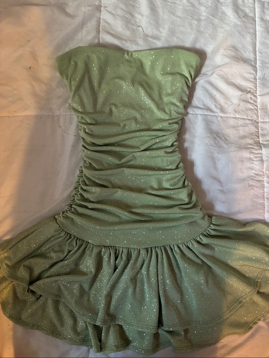 Windsor Dresses & Skirts - Windsor Light Green Sparkle Strapless Ruffle Dress